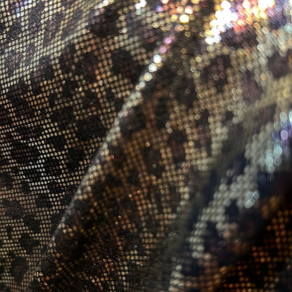 Bebe Addition metalic gold leopard print size XS raunch mini ddress - Picture 13 of 17